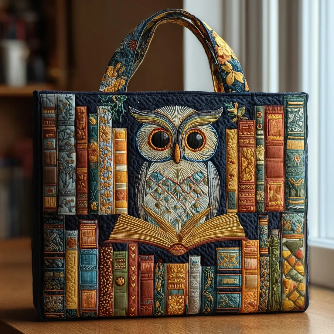 Handmade Owl Bag Between Old Books