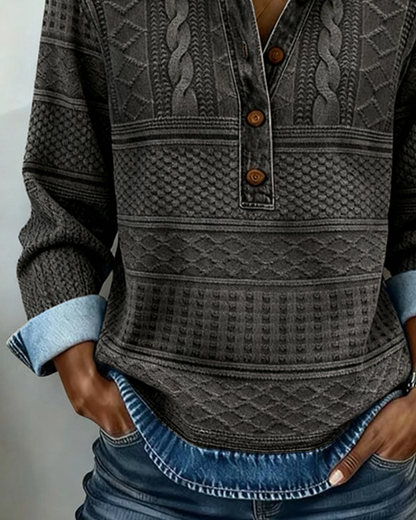 Dolores | Trendy Cardigan with Half Button and Collar