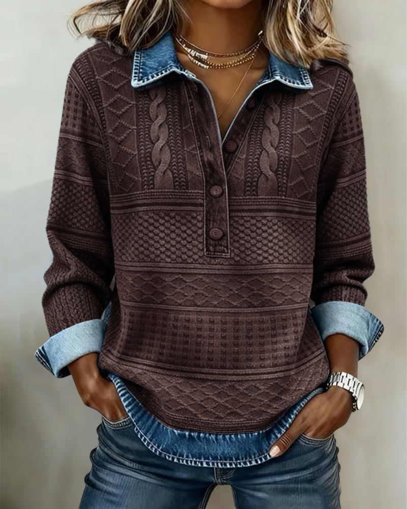 Dolores | Trendy Cardigan with Half Button and Collar