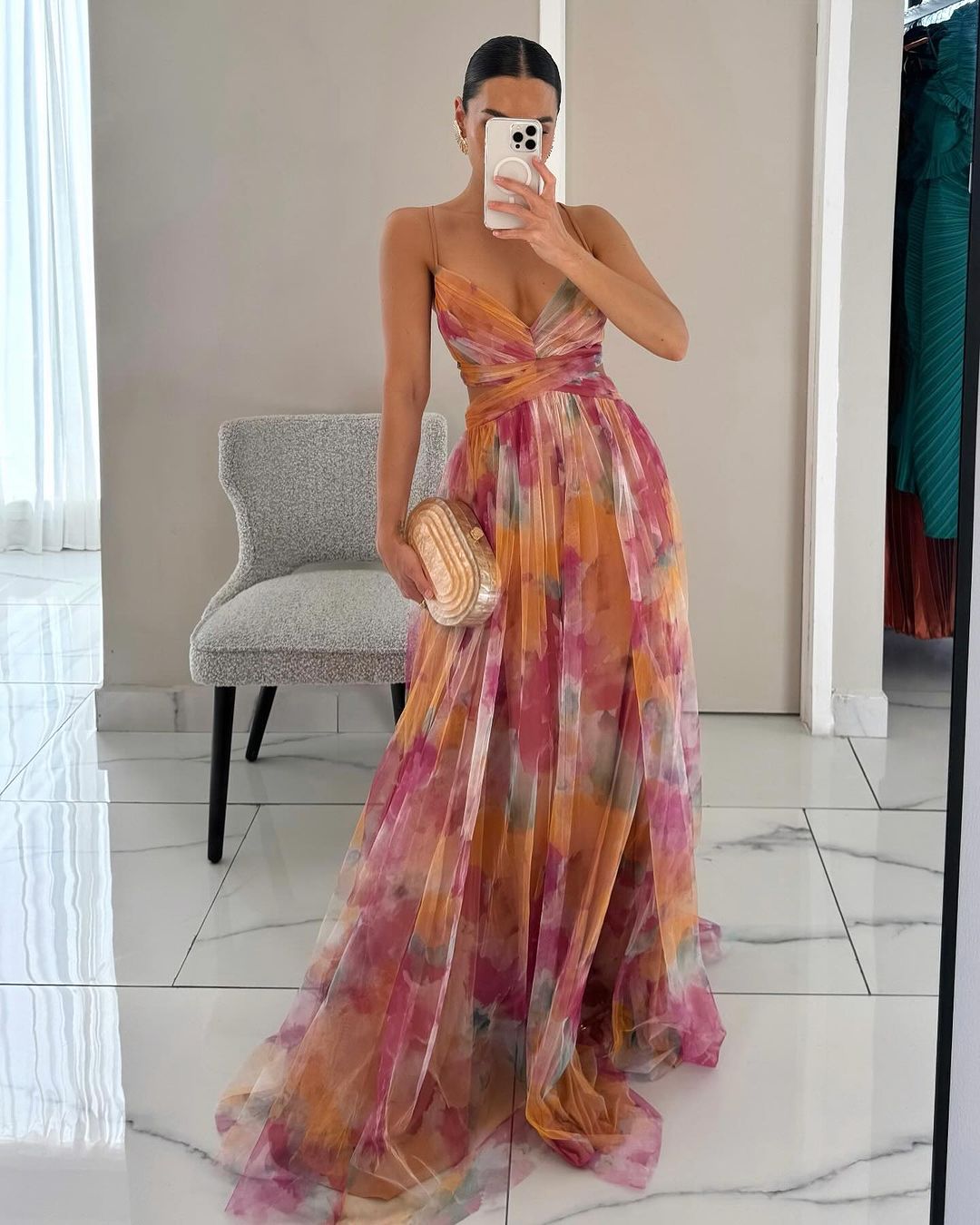 Giselle - Long Dress with Floral Print