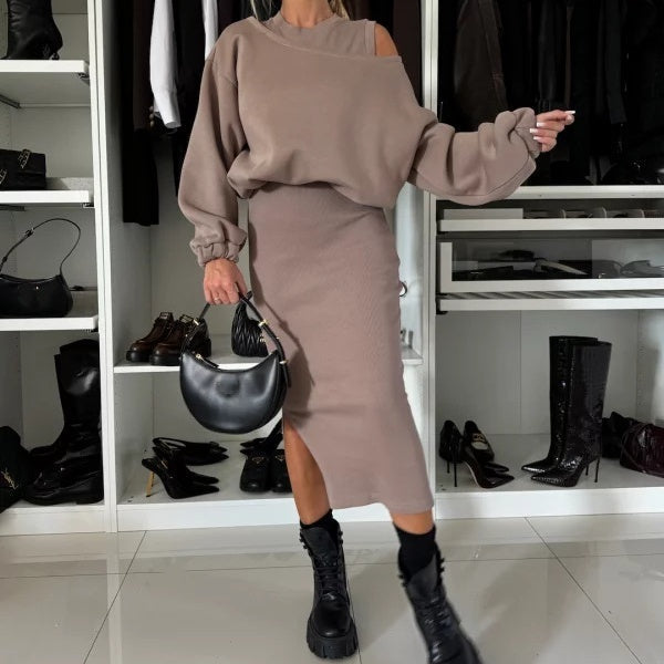 Velorie™ | Sweatvest & Skirt Set