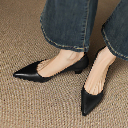 Calenne Leather Kitten Heels