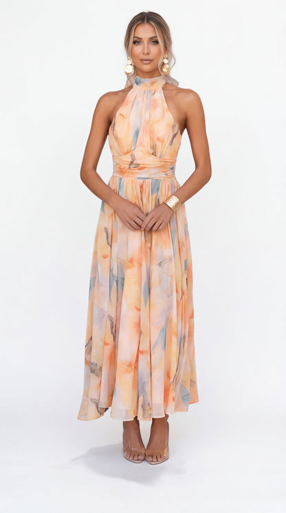 ESTHER | Watercolor Style Halter Dress