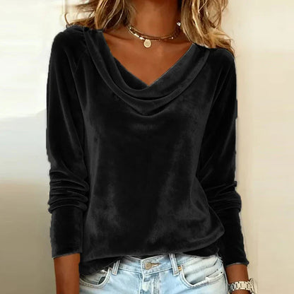 Vivian™ | Soft Elegant Drape-Neck Long-Sleeve Women’s Sweater