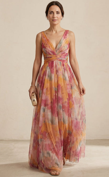Giselle - Long Dress with Floral Print