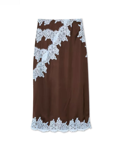 Marisse™ | Elegant Lace Panel Tee & Skirt Set