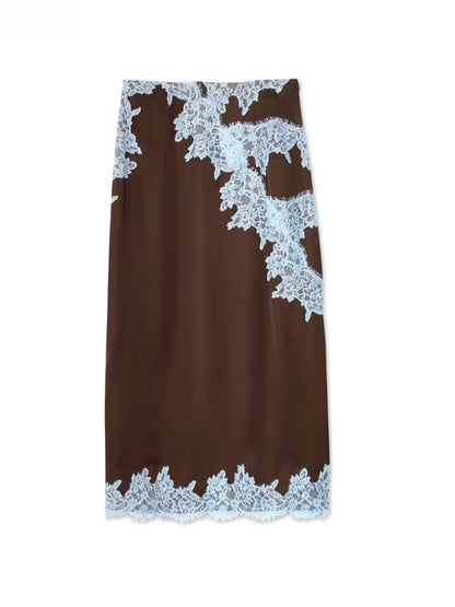 Marisse™ | Elegant Lace Panel Tee & Skirt Set