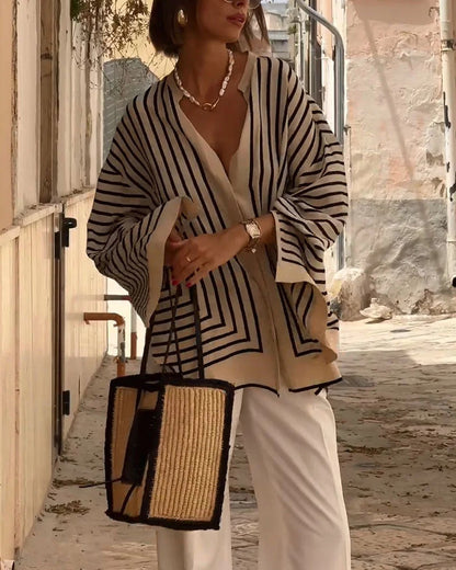 Ravelle™ | Elegant Striped Shirt