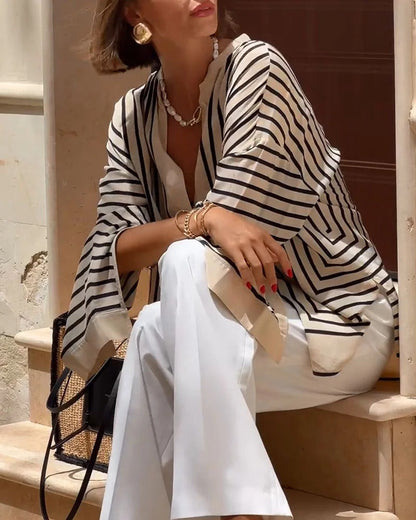 Ravelle™ | Elegant Striped Shirt
