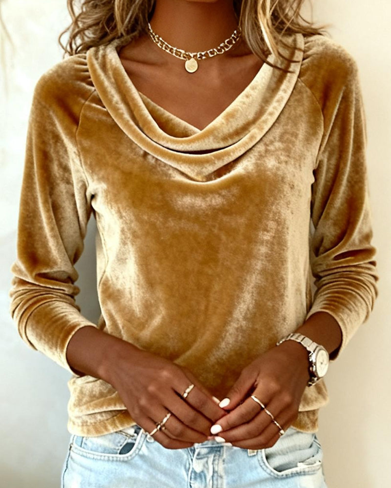 Vivian™ | Soft Elegant Drape-Neck Long-Sleeve Women’s Sweater