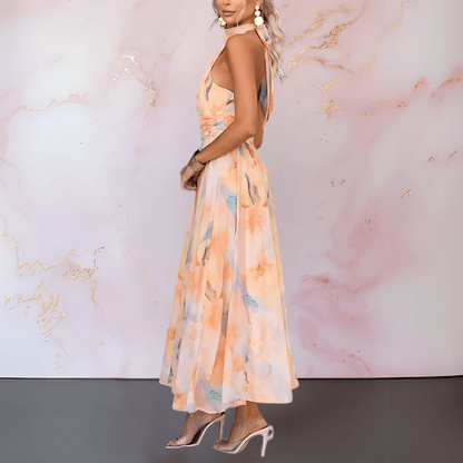 ESTHER | Watercolor Style Halter Dress