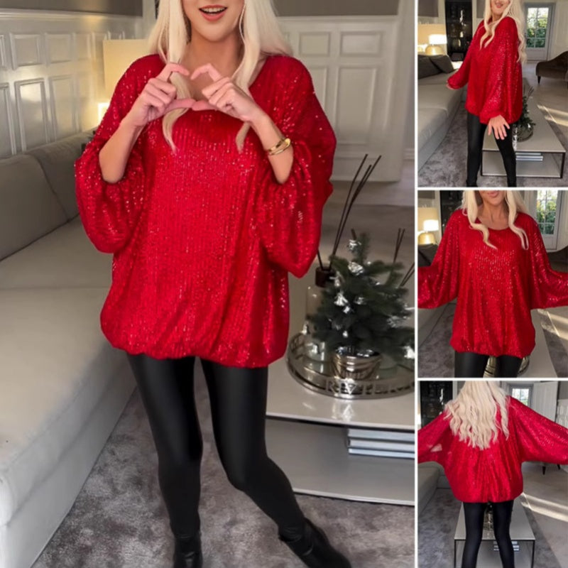 Amélis™ | Shimmer Loose Fit Blouse